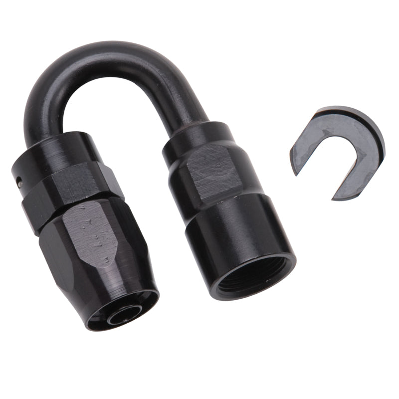 Russell 180° EFI SAE Female Quick-Disconnect Hose Ends (Black Finish) 611283 Photo - out of package