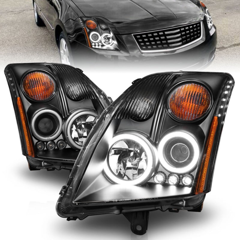 Anzo 2007-2012 Nissan Sentra Projector Headlights Black 121276 Photo - Primary