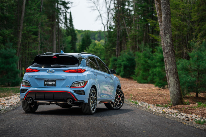 MBRP 22-23 Hyundai Kona N 2.0L Turbo 3in Cat Back Dual Rear with Carbon Fiber Tips - T304 S47093CF S47093CF Photo - lifestyle view