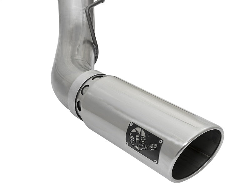 aFe Large Bore-HD 5in 409 Stainless Steel DPF-Back Exhaust System w/Polish 49-43090-P Photo - Unmounted