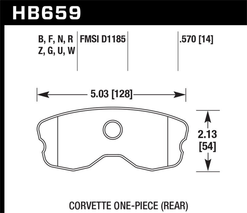 Hawk Ceramic Brake Pads Rear Chevy Corvette Grand Sport 10-11 HB659Z.570 Photo - Primary