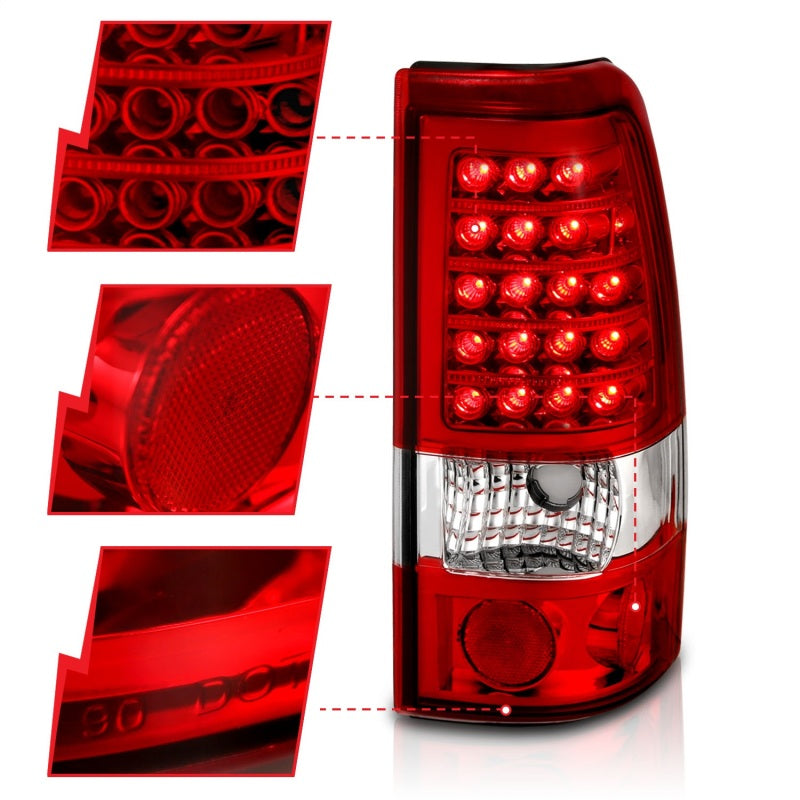 Anzo 1999-2007 Chevrolet Silverado 1500 LED Taillights Red/Clear 311010 Photo - Unmounted