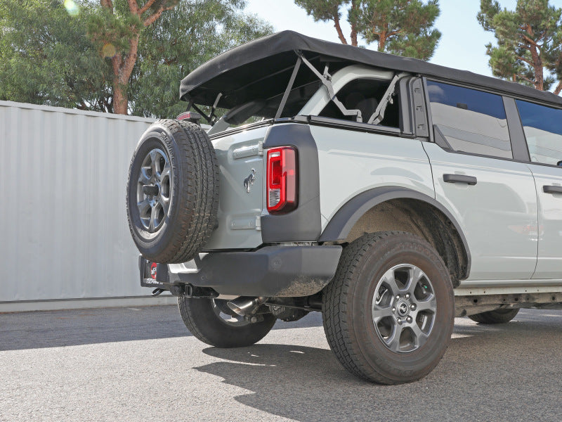 aFe Apollo GT 3in 409 SS Cat-Back Exhaust 2021 Ford Bronco L4-2.3L (t)/V6-2.7L (tt) w/ Polished Tips 49-43136-P 49-43136-P Photo - Mounted