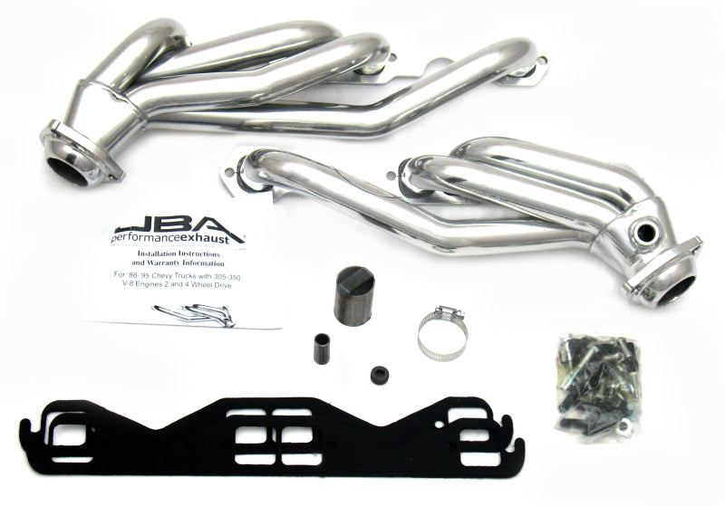 JBA 86-95 GM Truck 5.0L/5.7L SBC w/o A.I.R. 1-1/2in Primary Silver Ctd Cat4Ward Header 1830SJS 1830SJS Photo - Primary