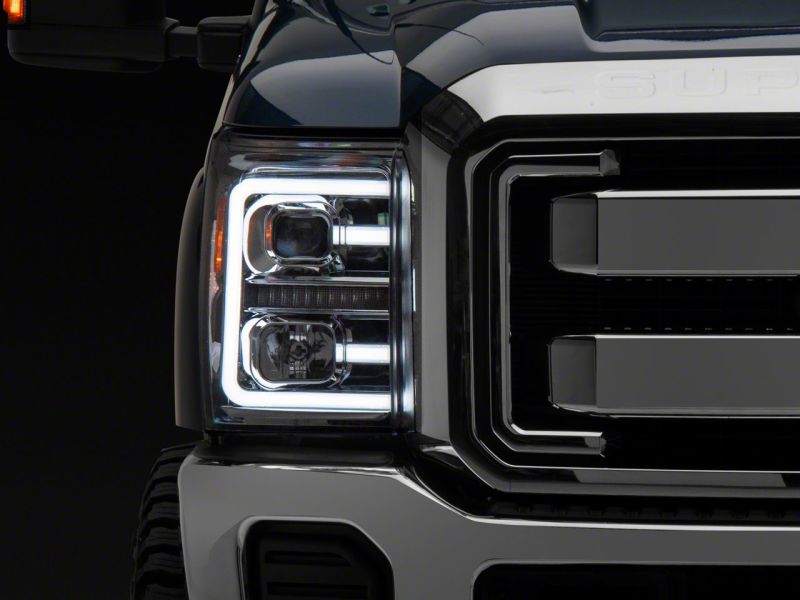 Raxiom 11-16 Ford F-250 Super Duty LED Projector Headlights - Chrome Housing (Clear Lens) SD3621 SD3621 Photo - Close Up