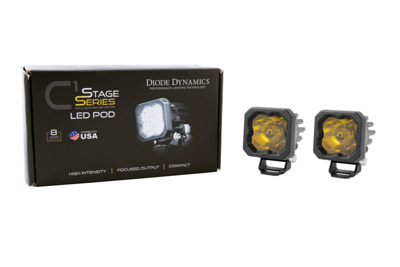 Diode Dynamics Stage Series C1 LED Pod Sport - Yellow Wide Standard ABL (Pair) DD6443P DD6443P User 4
