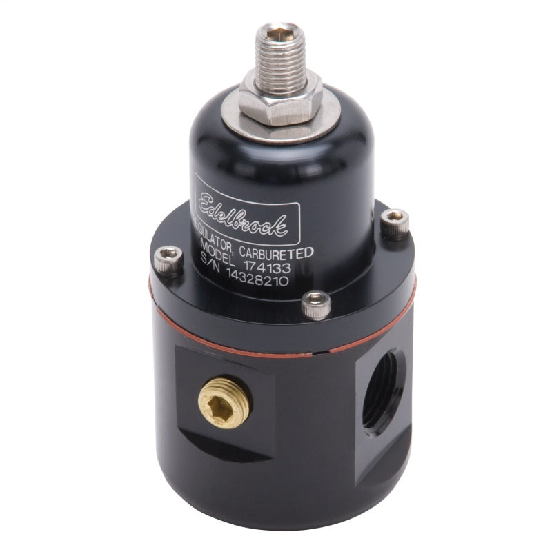 Edelbrock Fuel Pressure Regulator, Carbureted, 160 GPH, 5-10 PSI, 3/8" IN/OUT, 3 174133 Photo - Unmounted
