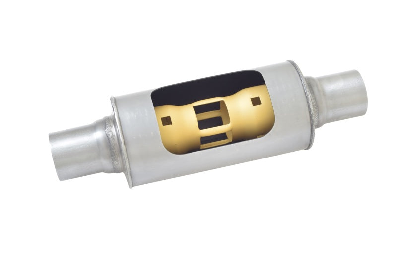 Gibson MWA Superflow Center/Center Round Muffler - 5x10in/3in Inlet/3in Outlet - Stainless BM0114 BM0114 Photo - Unmounted