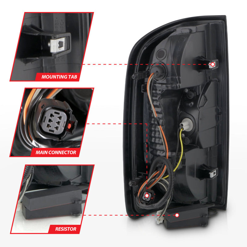 ANZO 15-21 GMC Canyon Full LED Tail Lights w/ Red Lightbar Black Housing Smoke Lens 311435 311435 User 4