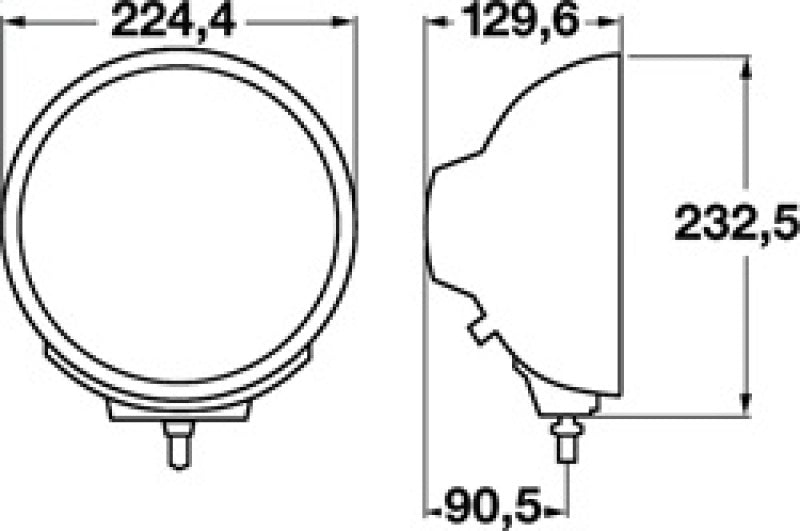 Hella Driving Lamp H12560061 Technical Drawing