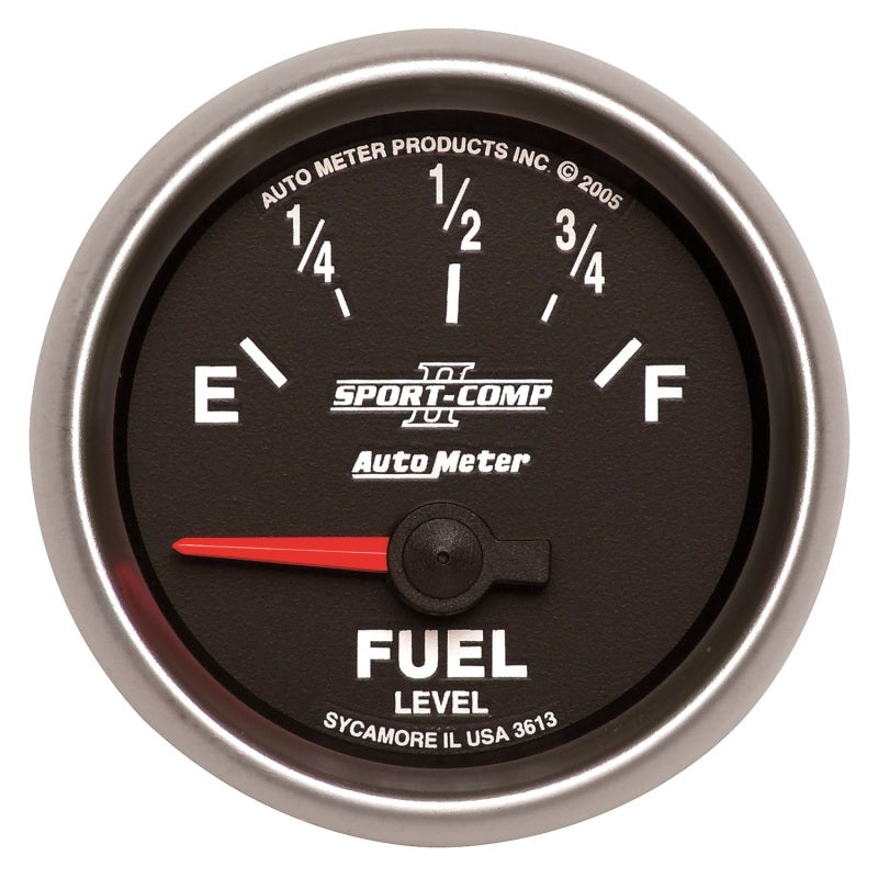 Autometer Gauge, Fuel Level, 2 1/16", 0?e to 90?f, Elec, Sport-comp II 3613 Photo - Primary