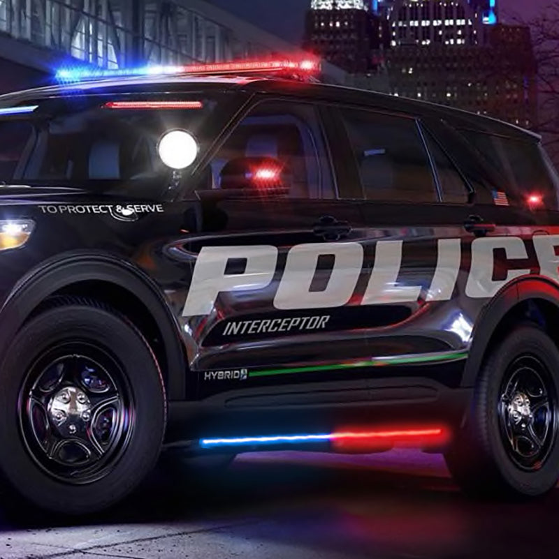 Putco 11-19 Ford Explorer Interceptor Blade Rocker Kits Sideliners- Red & White w/ White Override 901001460 901001460 Photo - Primary