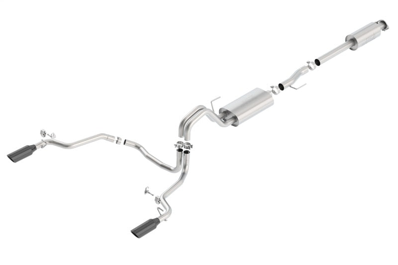 Borla 15-17 Ford F-150 2.7L/ 3.5L EcoBoost/ 5.0L V8 Rear Exit S-Type Catback Exhaust Black Chrome 140615BC 140615BC Photo - Primary