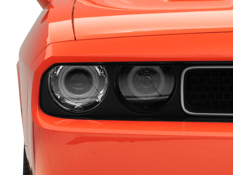 Raxiom 08-14 Dodge Challenger Dual LED Halo Projector Headlights- Black Housing (Clear Lens) CH3684 CH3684 Photo - Close Up