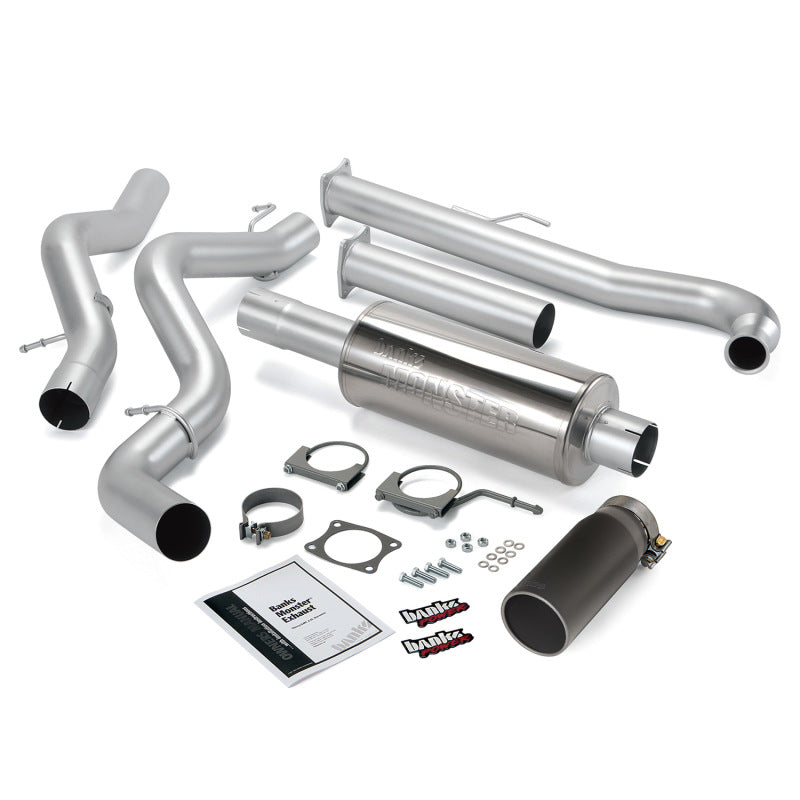 Banks Power 01-04 Chevy 6.6L Ec/CCSB Monster Exhaust System - SS Single Exhaust w/ Black Tip 48629-B 48629-B Photo - Primary