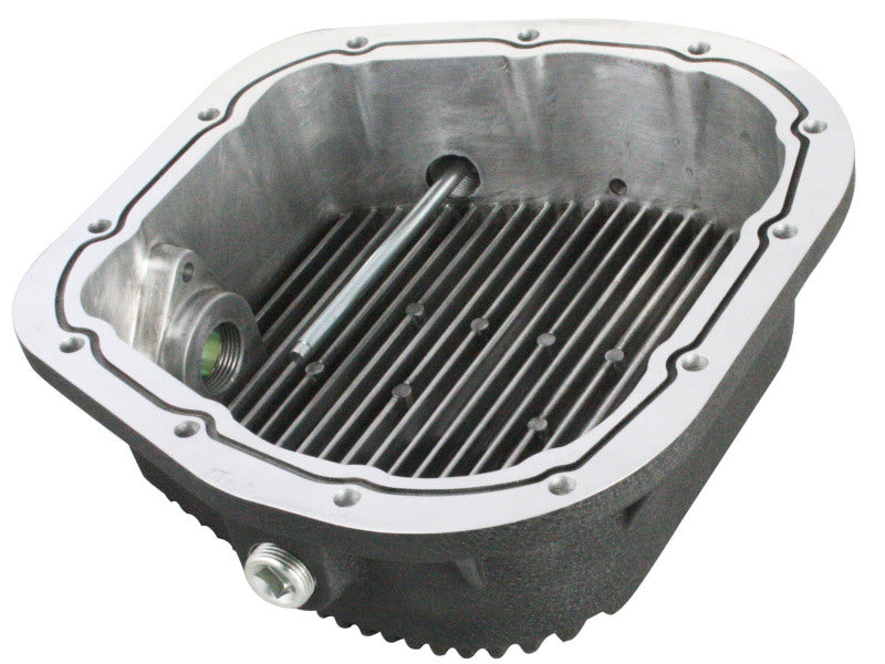 aFe Pro Series Rear Differential Cover Black w/ Machined Fins; w/ Gear Oil 46-70152-WL Photo - Unmounted