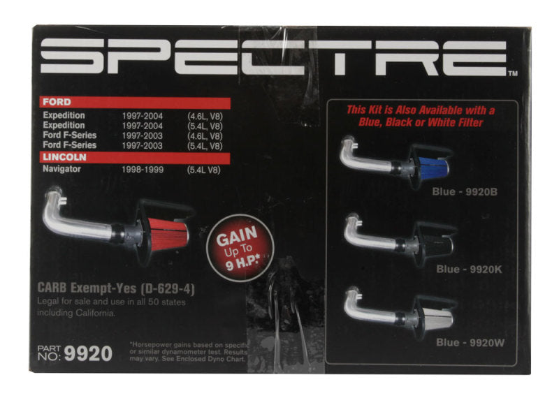 Spectre 97-03 Ford Expedition V8-4.6/5.4L F/I Air Intake Kit - Polished w/Red Filter 9920 9920 Photo - in package