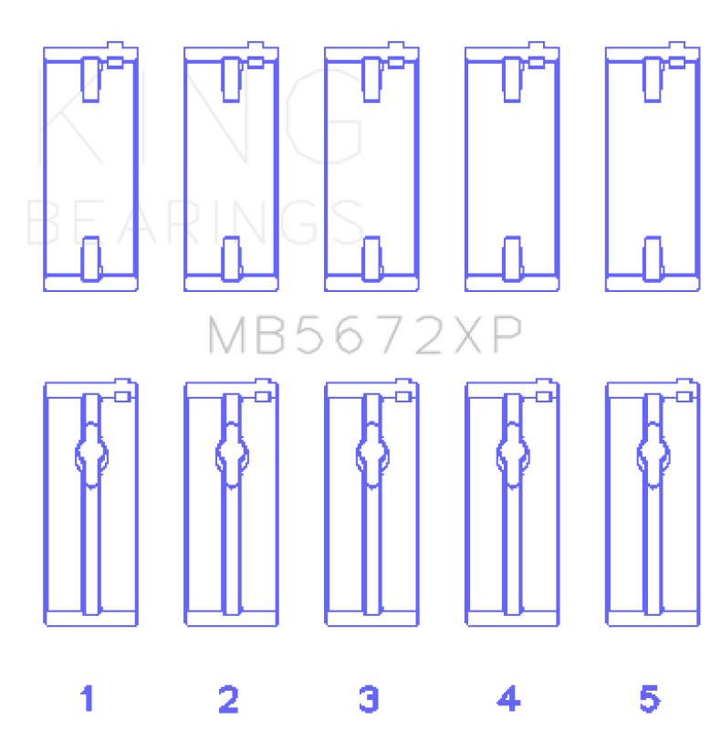 King Engine Bearings King Ford Escort/Sierra YB 2.0L DOHC Cosworth (Size STD) Performance Main Bearing Set MB5672XP MB5672XP Photo - Primary