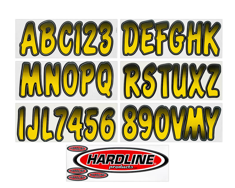 Hardline Boat Lettering Registration Kit 3 in. - 200 Yellow/Black YEBKG200 YEBKG200 Photo - Primary