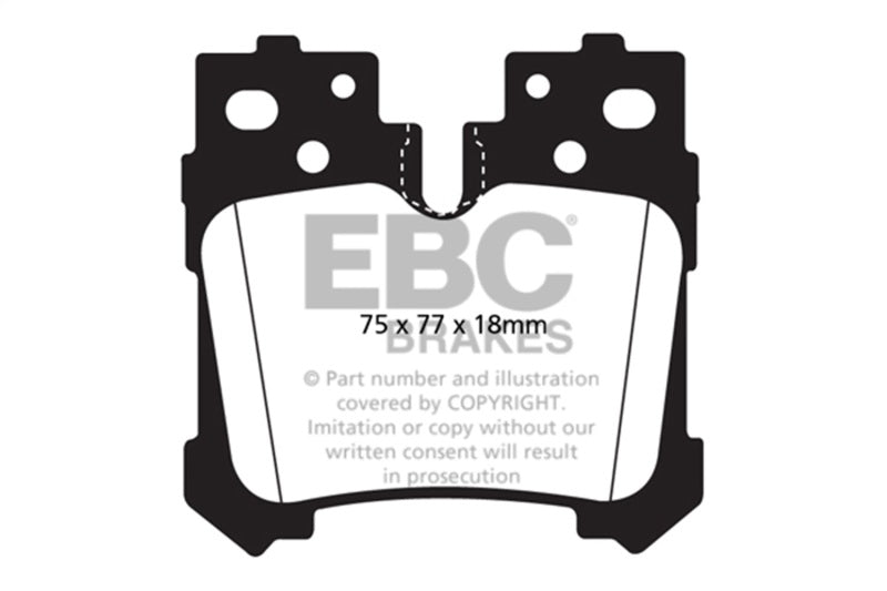 EBC 07+ Lexus LS460 4.6 Yellowstuff Rear Brake Pads DP41812R DP41812R Photo - Primary