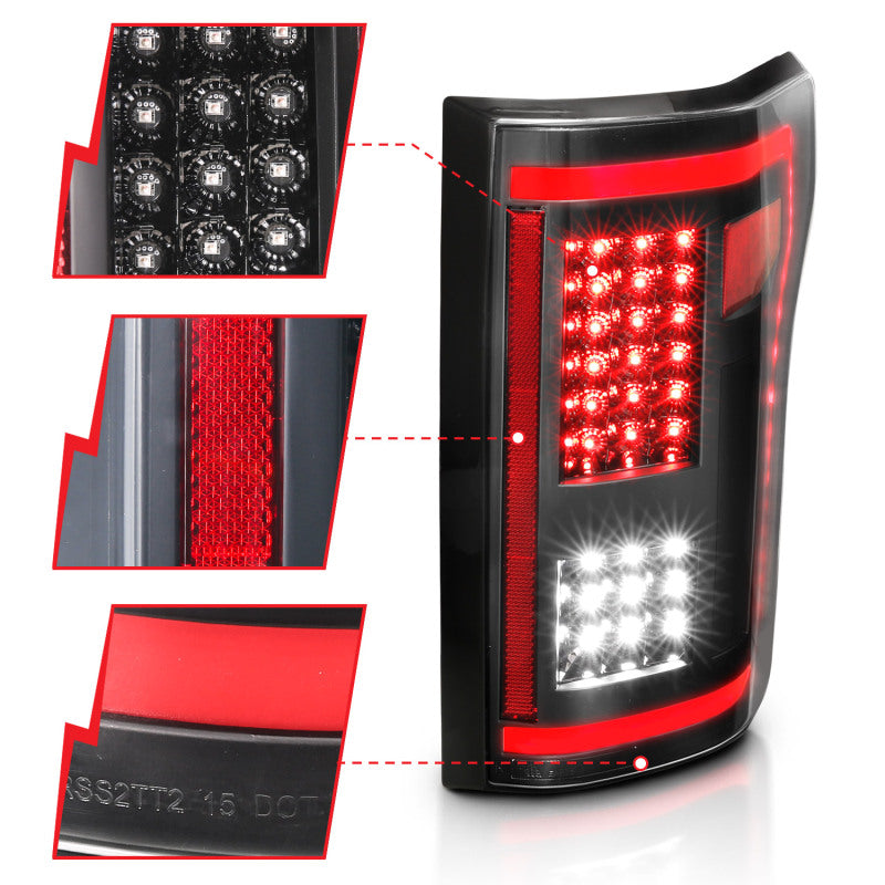 ANZO 15-17 Ford F-150 LED Taillights Black w/ Sequential 311293 311293 Photo - Close Up