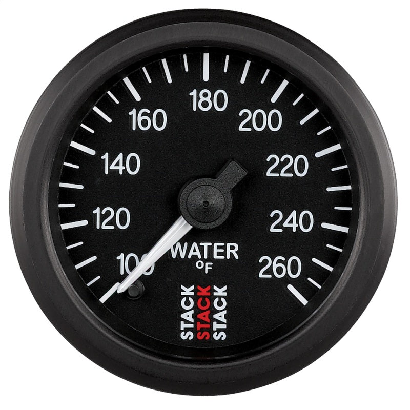 Autometer Stack 52mm 100-260 Deg F 1/8in NPTF Male Pro Stepper Motor Water Temp Gauge - Black ST3308 ST3308 Photo - Primary