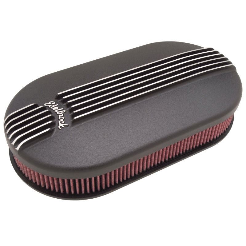Edelbrock Air Cleaner, Classic Series, Oval, Aluminum Top, Cloth Element, 17.5 " 41193 Photo - Primary