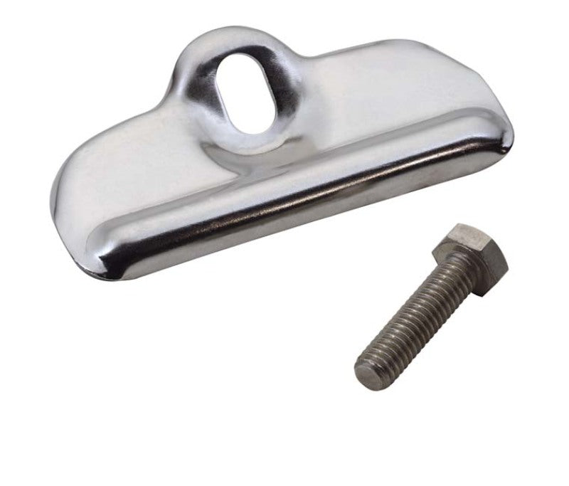 Kentrol 76-86 Jeep CJ Battery Tray Clamp - Polished Silver 30499 30499 Photo - Primary