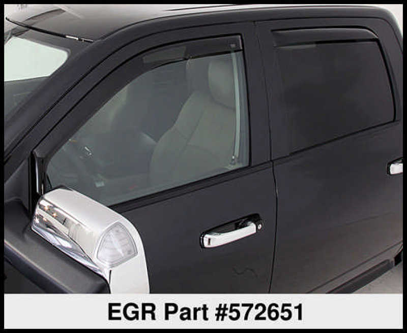 EGR 09+ Dodge Ram Pickup Quad Cab In-Channel Window Visors - Set of 4 (572651) 572651 572651 Thumbnail
