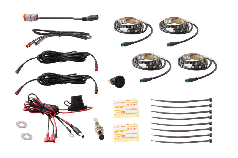 Diode Dynamics RGBW Engine Bay Strip Kit 4pc Multicolor DD0444 DD0444 Photo - Primary