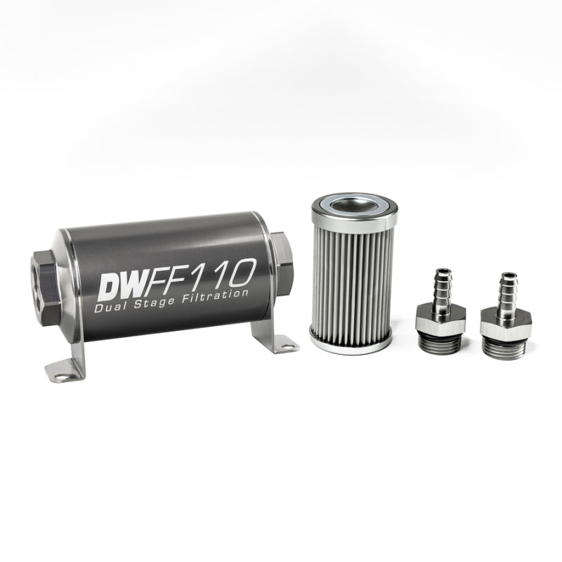 DeatschWerks 5/16 in, 10 micron, 110mm In-line fuel filter kit 8-03-110-010K-516 Photo - Primary