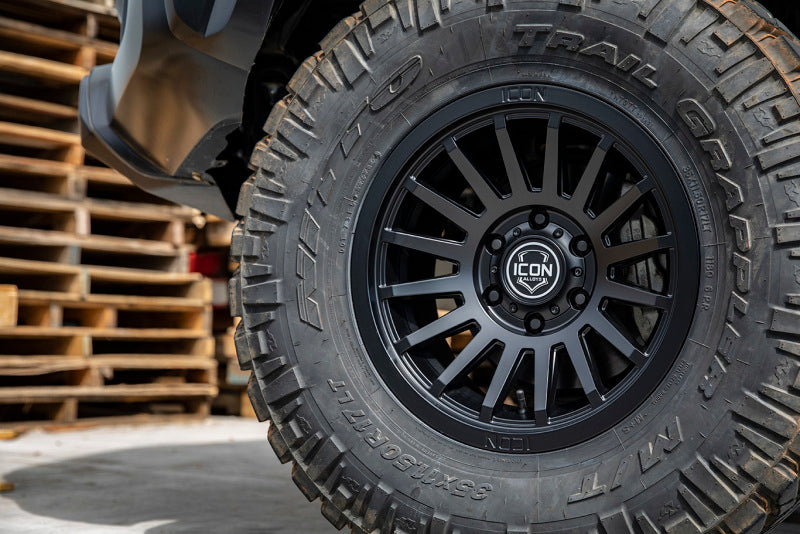 ICON Recon SLX 17x8.5 5x5.5 BP 0mm Offset 4.75in BS 77.9mm Bore Satin Black Wheel 3617858547SB 3617858547SB Photo - Mounted