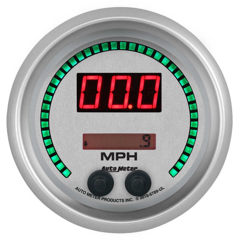 Autometer 85.7mm Silver Switchable 260 MPH / 260 KM/H Speedometer Ultra-Lite Elite Digital Gauge 6789-UL 6789-UL User 1
