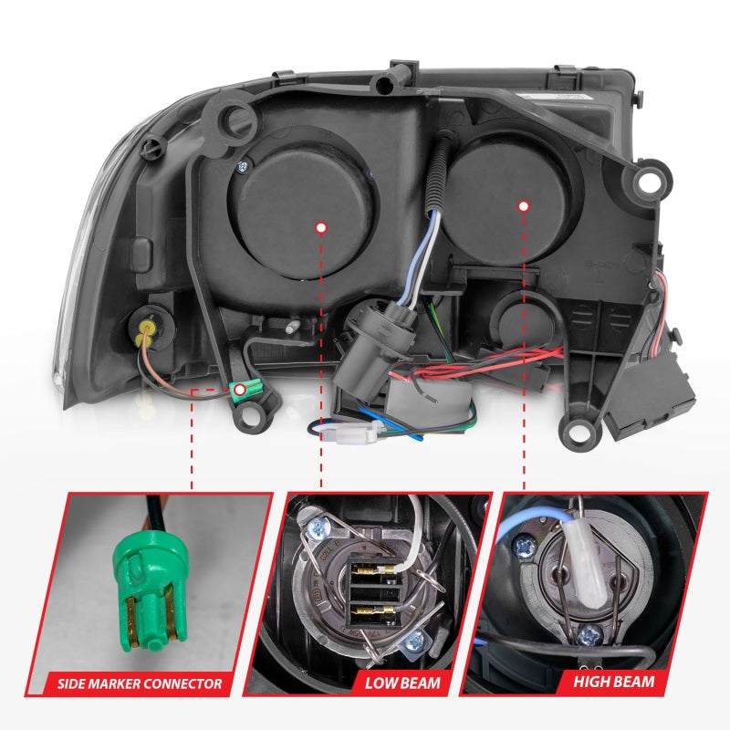 Anzo 1997-2004 Dodge Dakota Crystal Headlights Black 1pc 111085 Photo - Unmounted