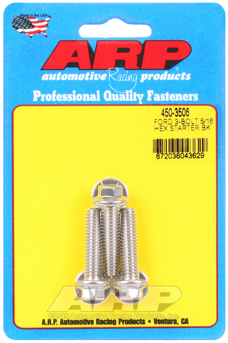ARP Ford SS 3-bolt 5/16" Hex Starter Bolt Kit 450-3506 Photo - Primary