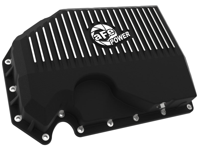 aFe 05-19 VW 1.8L/2.0L w/o Oil Sensor Engine Oil Pan Black POWER Street Series w/ Machined Fins 46-71240B 46-71240B Photo - Unmounted
