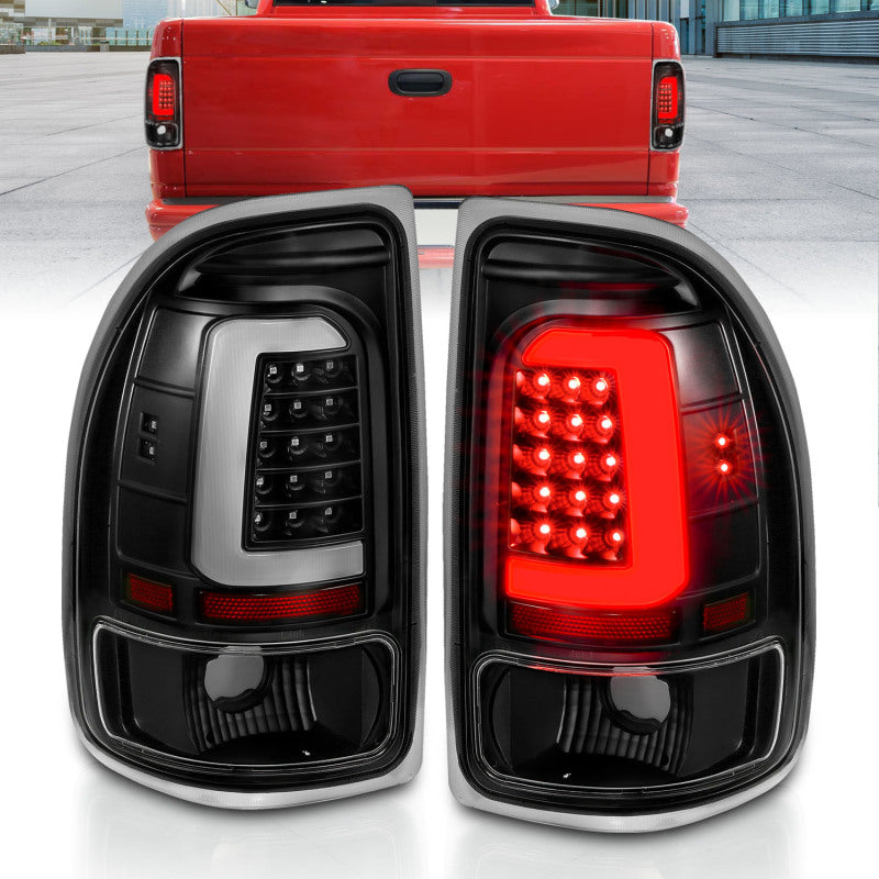 ANZO 1997-2004 Dodge Dakota LED Taillights Black Housing Clear Lens Pair 311347 311347 Photo - Primary