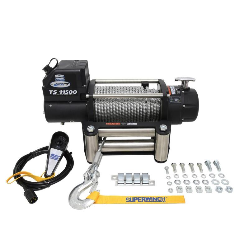 Superwinch 11500 LBS 12 VDC 3/8in x 84ft Steel Rope Tiger Shark 11500 Winch 1511200 1511200 Photo - Close Up