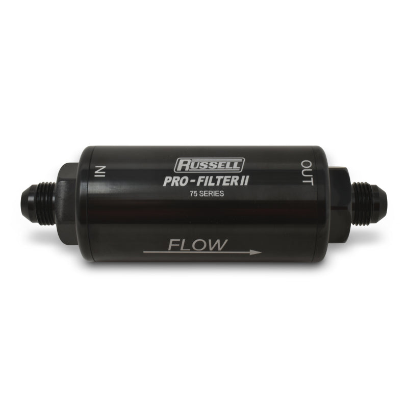 Russell Performance ProFilter 2 Fuel Filter 6 1/4in Long 10 Micron 10AN Male In/Out - Black 751001 751001 Photo - Primary