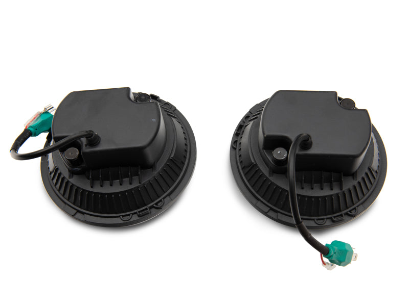 Raxiom 97-18 Jeep Wrangler TJ/JK Axial 7-Inch LED Headlights w/ DRL- Black Housing (Clear Lens) J155570 J155570 Photo - Close Up