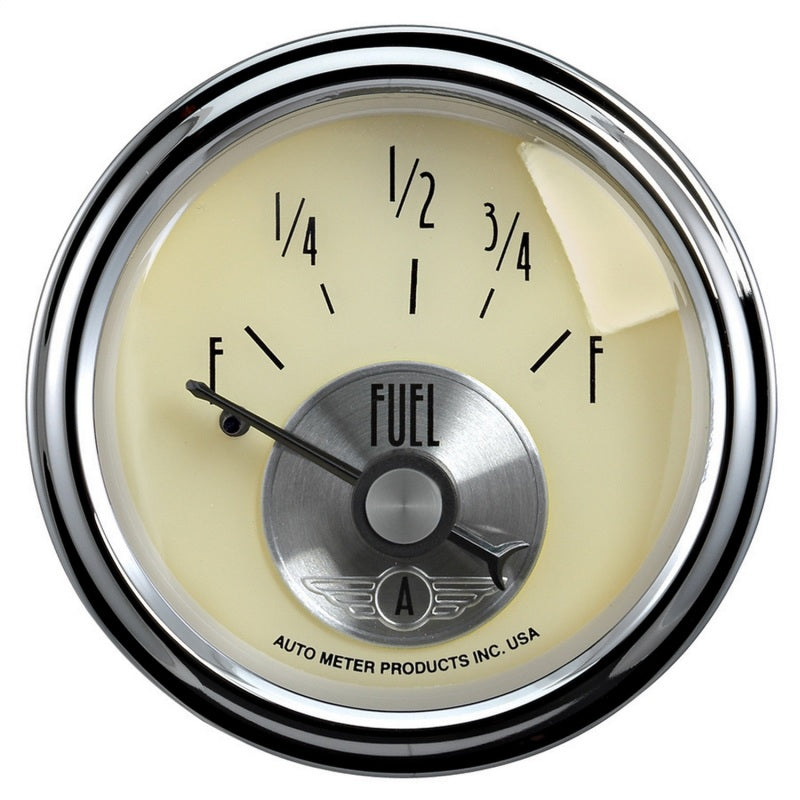 AutoMeter Gauge Fuel Level 2-1/16in. 0 Ohm(e) to 90 Ohm(f) Elec Prestige Antq. Ivory 2013 2013 Photo - Primary