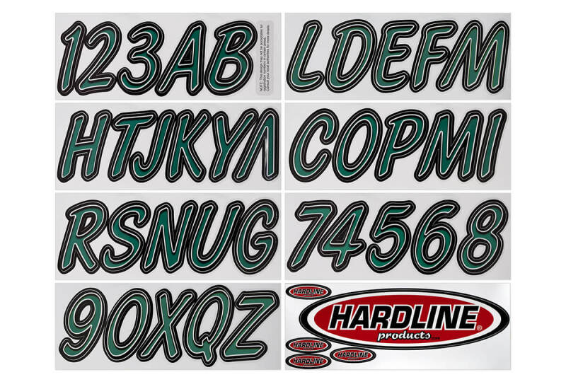 Hardline Boat Lettering Registration Kit 3 in. - 400 Forest green/Black TEBKG400 TEBKG400 Photo - Primary