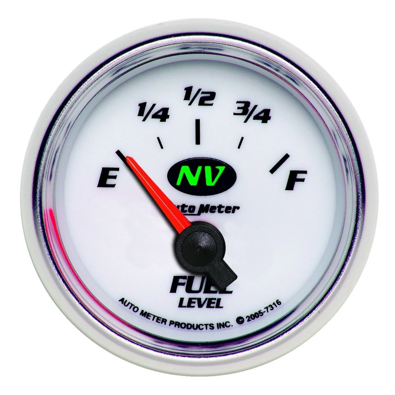 AutoMeter Gauge Fuel Level 2-1/16in. 240 Ohm(e) to 33 Ohm(f) Elec NV 7316 7316 Photo - Primary