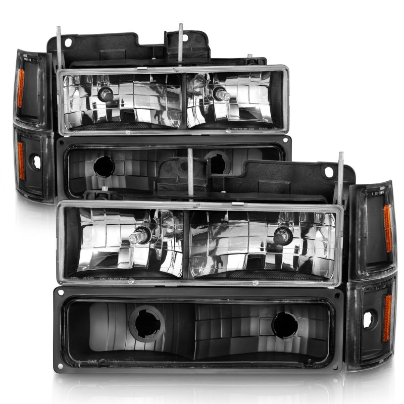 ANZO 88-98 Chevrolet C1500 Crystal Headlights Black 111505 111505 Photo - Unmounted