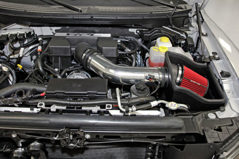 Spectre 11-14 Ford F150 SVT Raptor V8-6.2L F/I Air Intake Kit - Polished w/Red Filter 9977 9977 Photo - Mounted