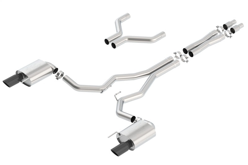 Borla Atak Cat-Back 15-17 Ford Mustang GT 5.0L V8 MT/AT 3in pipe 4in Black Chrome Tips 140630BC 140630BC Photo - Primary