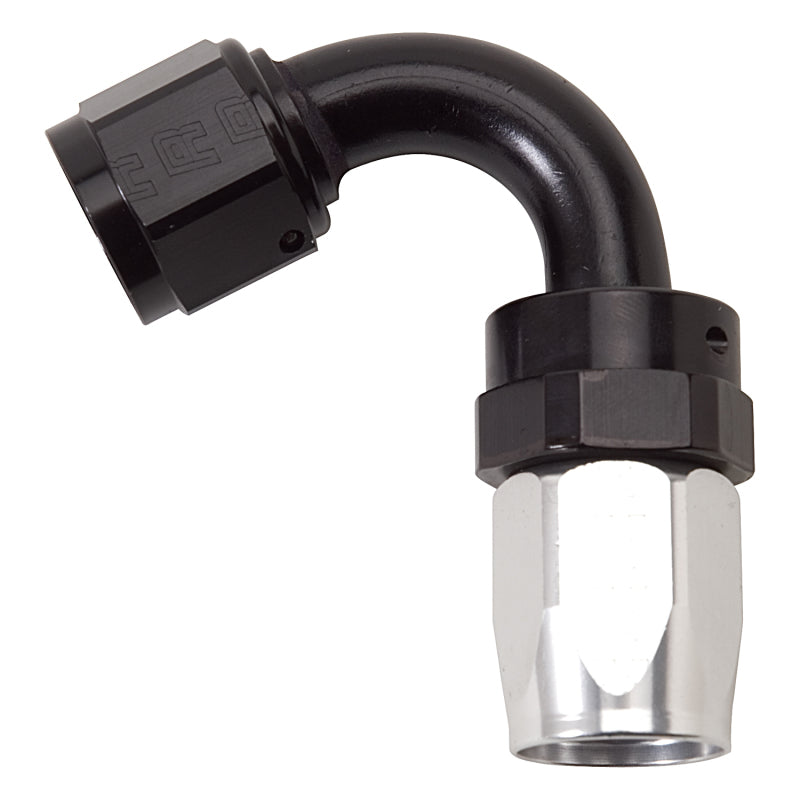Russell #10 Full Flow Swivel 120° Tight Radius Hose Ends - Black / Silver 613423 Photo - Primary
