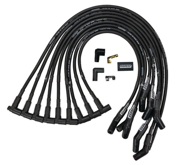 Moroso Ultra 40 Race Wire; Unsleeved, Sbc; Over Valve Cover Hei Style Cap; 13 73725 User 1