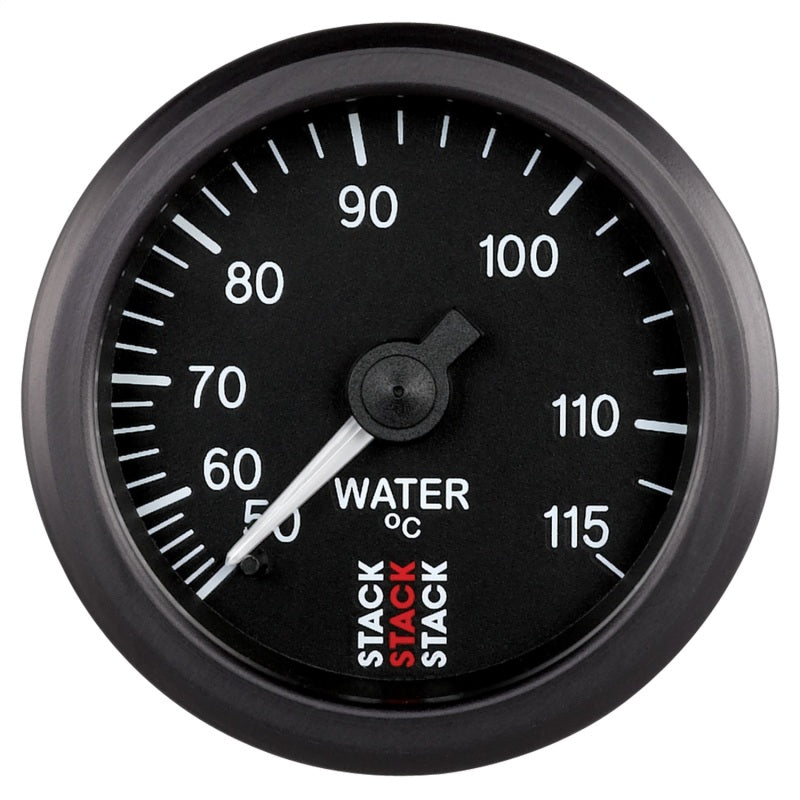 Autometer Stack Instruments 52mm 50-115 Celsius 3/8 BSPT (M) Mechanical Water Temp Gauge - Black ST3107 ST3107 Photo - Primary