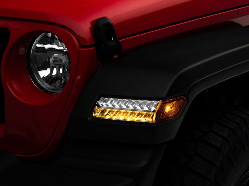 Raxiom 18-23 Jeep Wrangler JL Sport Axial Series Sequential LED Parking/Turn Signal Lights- Chrome J155020-JL J155020-JL Photo - Close Up